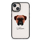 Bullmastiff Personalised iPhone 13 Black Impact Case on Silver phone
