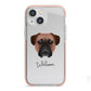 Bullmastiff Personalised iPhone 13 Mini TPU Impact Case with Pink Edges