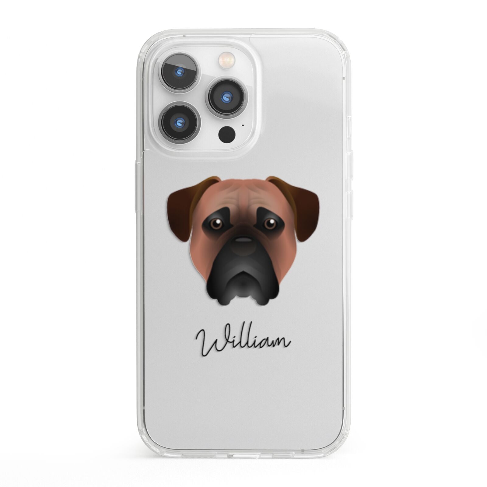Bullmastiff Personalised iPhone 13 Pro Clear Bumper Case
