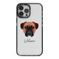 Bullmastiff Personalised iPhone 13 Pro Max Black Impact Case on Silver phone