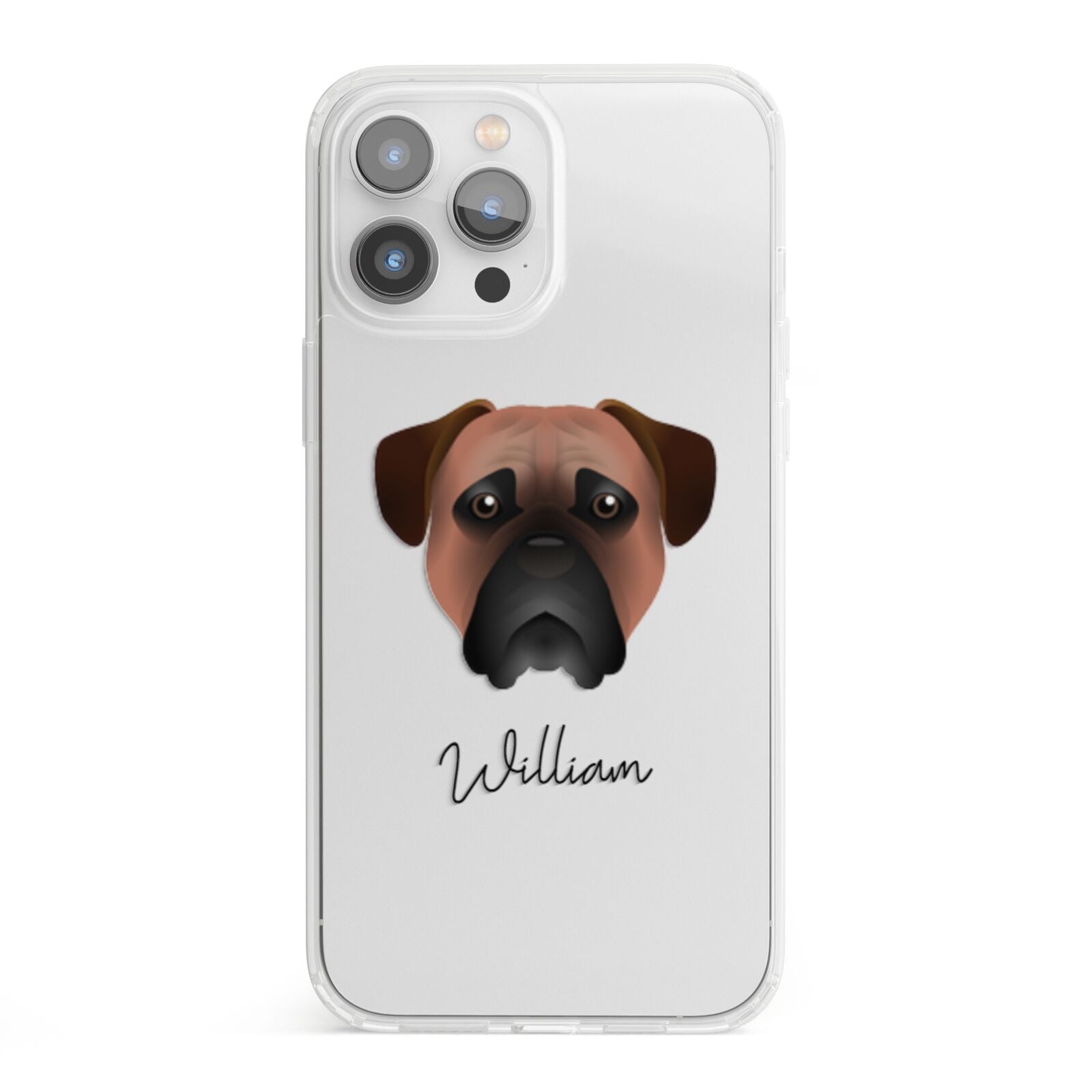 Bullmastiff Personalised iPhone 13 Pro Max Clear Bumper Case