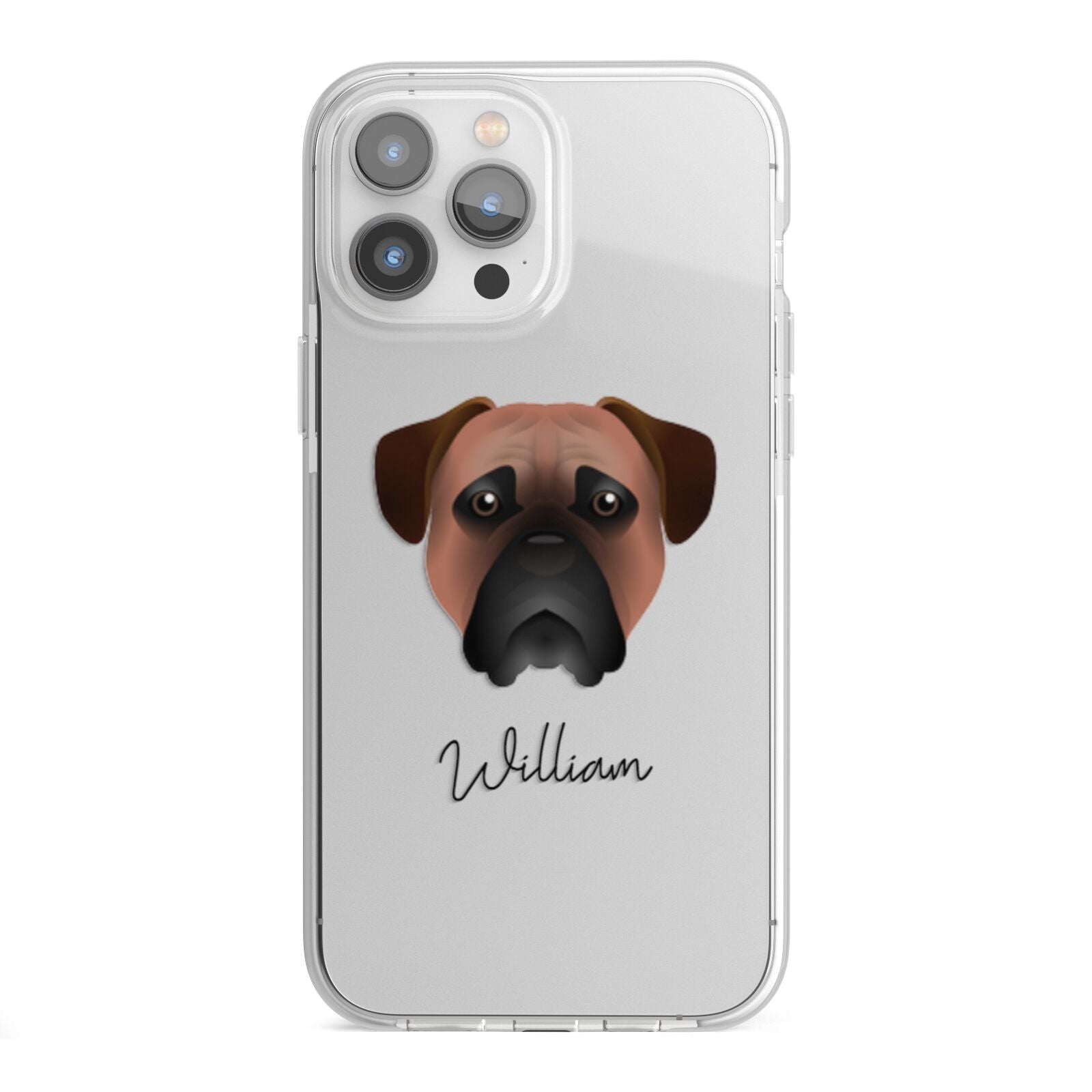 Bullmastiff Personalised iPhone 13 Pro Max TPU Impact Case with White Edges