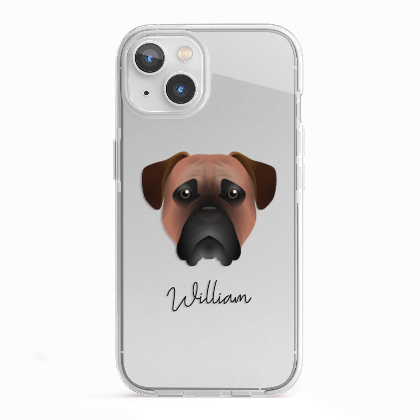Bullmastiff Personalised iPhone 13 TPU Impact Case with White Edges