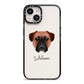 Bullmastiff Personalised iPhone 14 Black Impact Case on Silver phone