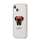 Bullmastiff Personalised iPhone 14 Clear Tough Case Starlight Angled Image