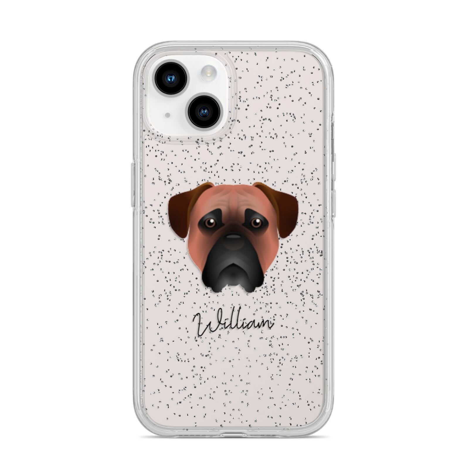 Bullmastiff Personalised iPhone 14 Glitter Tough Case Starlight