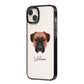 Bullmastiff Personalised iPhone 14 Plus Black Impact Case Side Angle on Silver phone