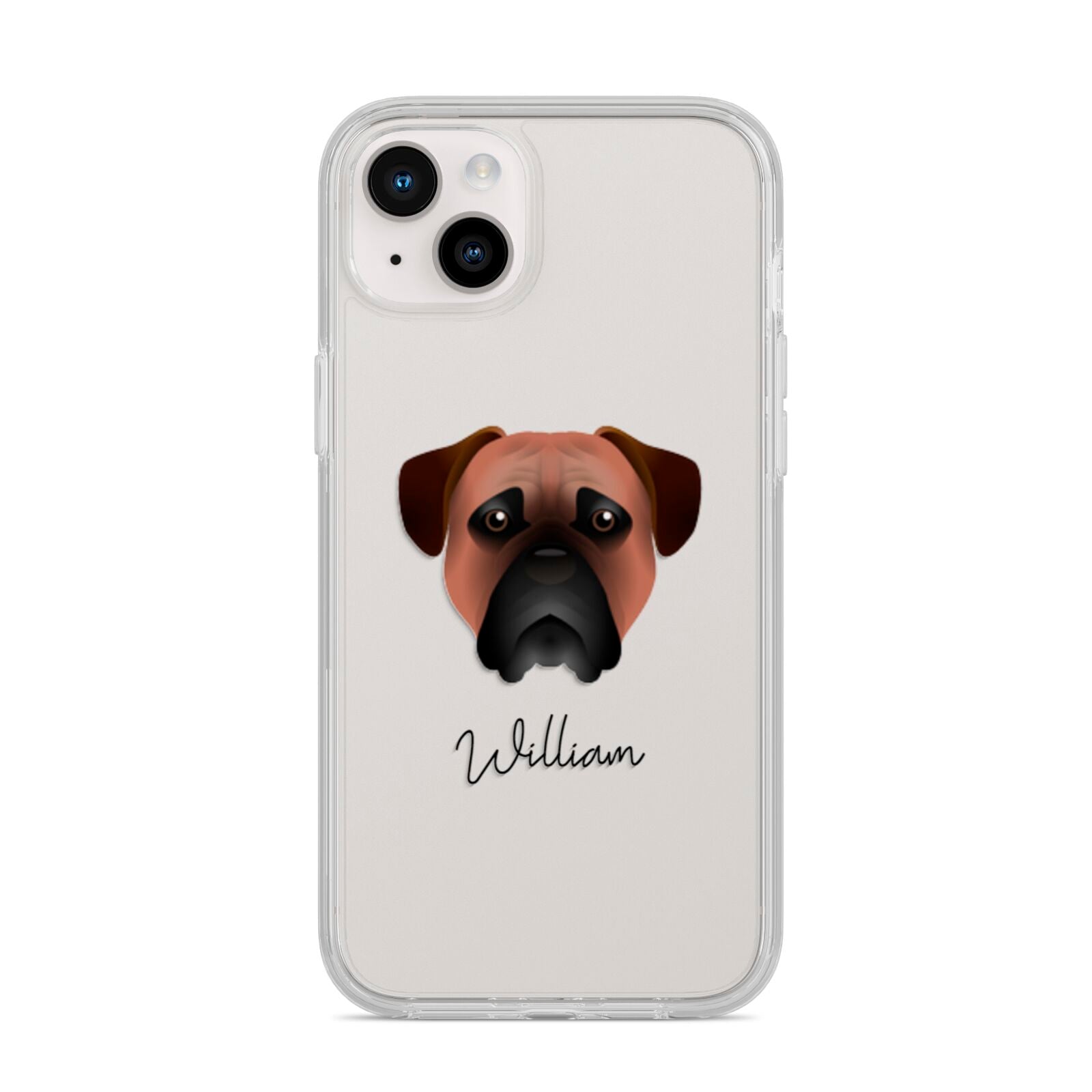 Bullmastiff Personalised iPhone 14 Plus Clear Tough Case Starlight