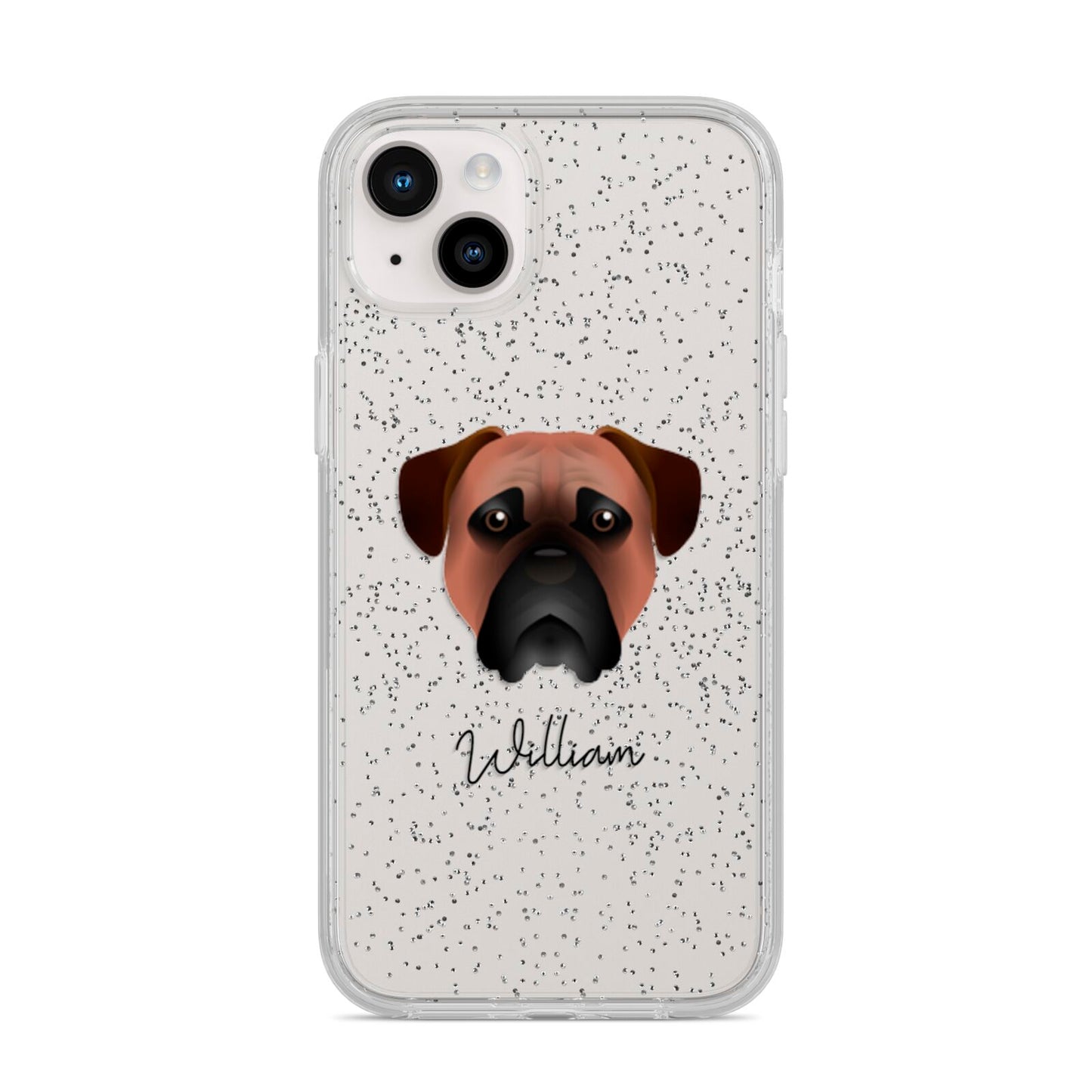 Bullmastiff Personalised iPhone 14 Plus Glitter Tough Case Starlight