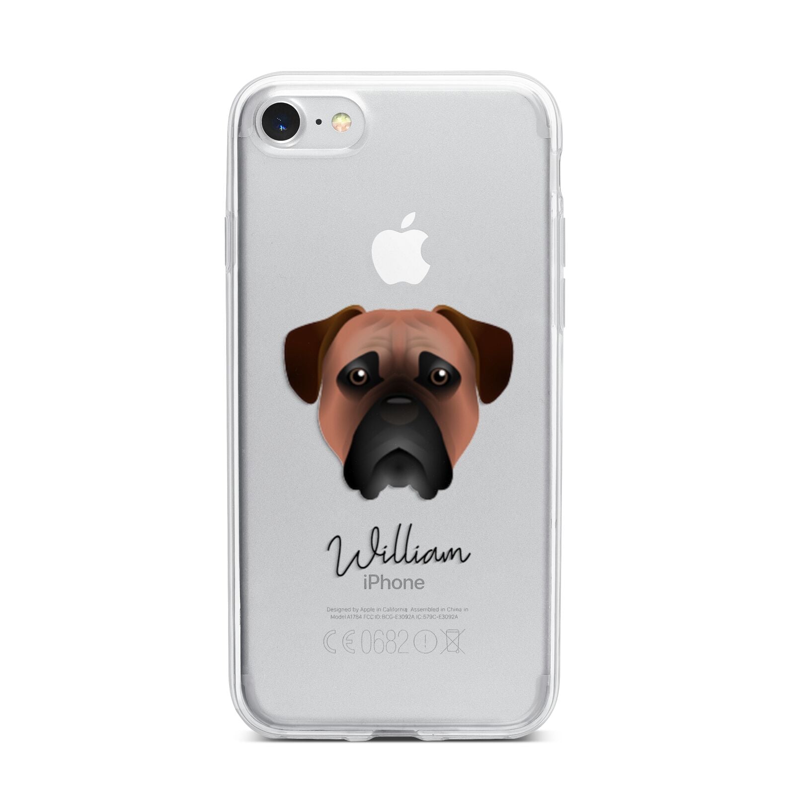 Bullmastiff Personalised iPhone 7 Bumper Case on Silver iPhone
