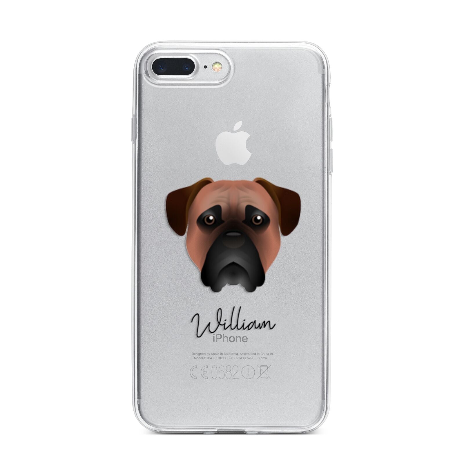 Bullmastiff Personalised iPhone 7 Plus Bumper Case on Silver iPhone
