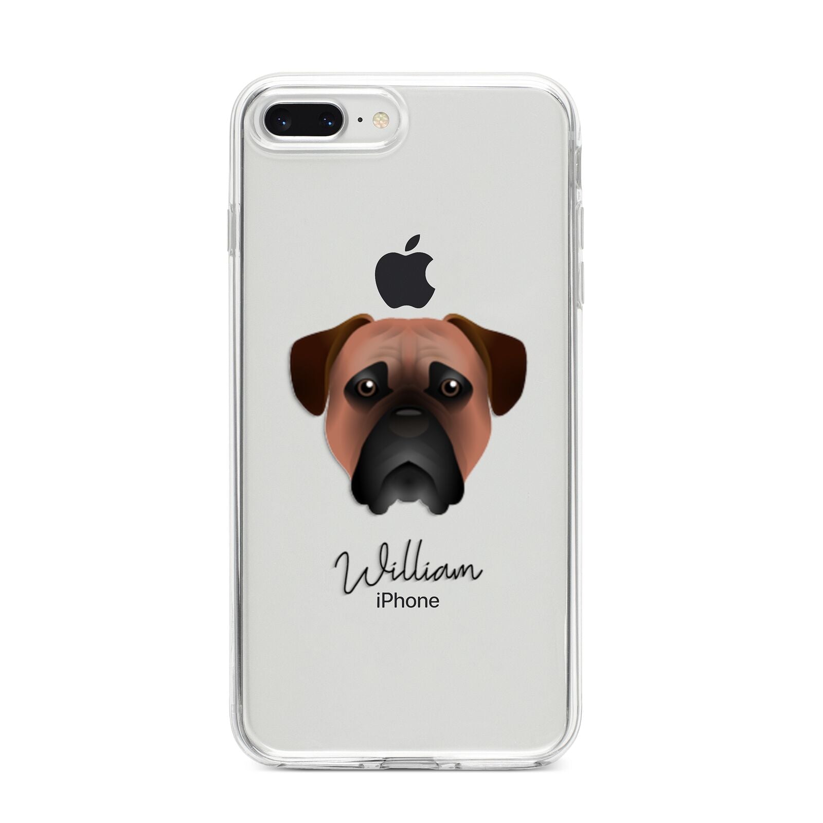 Bullmastiff Personalised iPhone 8 Plus Bumper Case on Silver iPhone