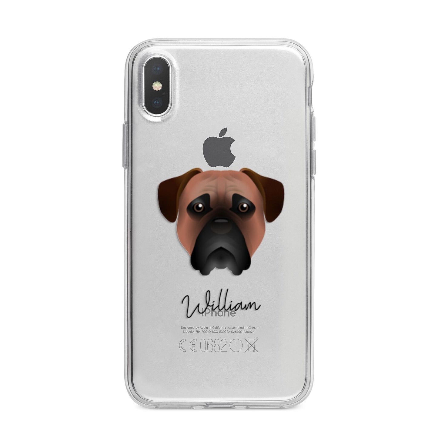 Bullmastiff Personalised iPhone X Bumper Case on Silver iPhone Alternative Image 1