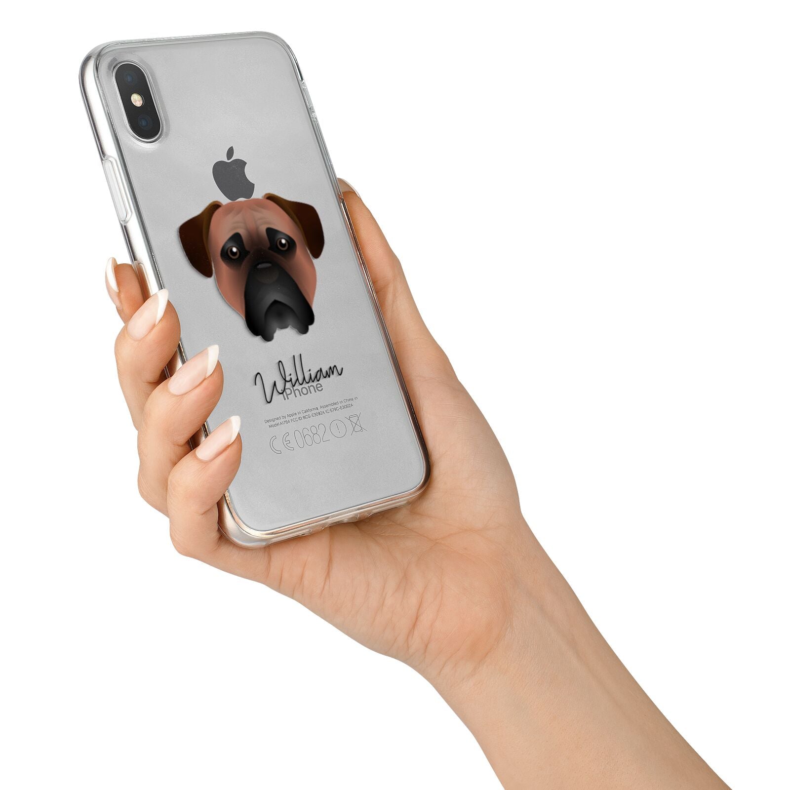 Bullmastiff Personalised iPhone X Bumper Case on Silver iPhone Alternative Image 2