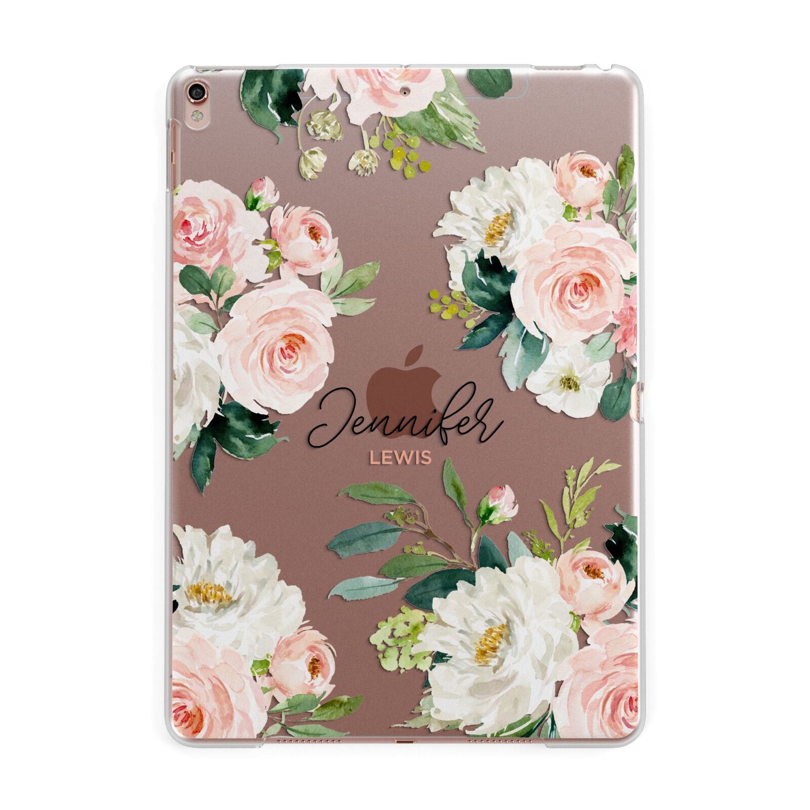 Bunches of Roses Personalised Names Apple iPad Rose Gold Case