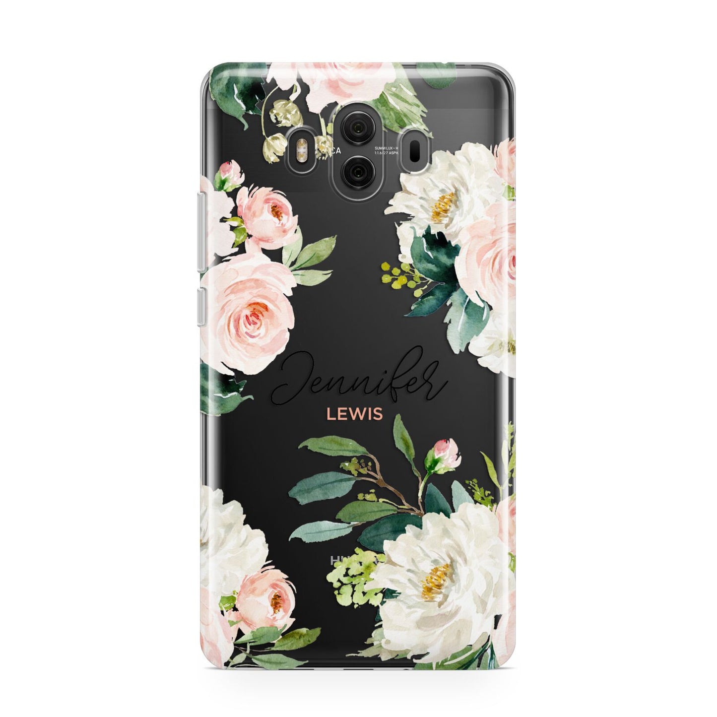 Bunches of Roses Personalised Names Huawei Mate 10 Protective Phone Case