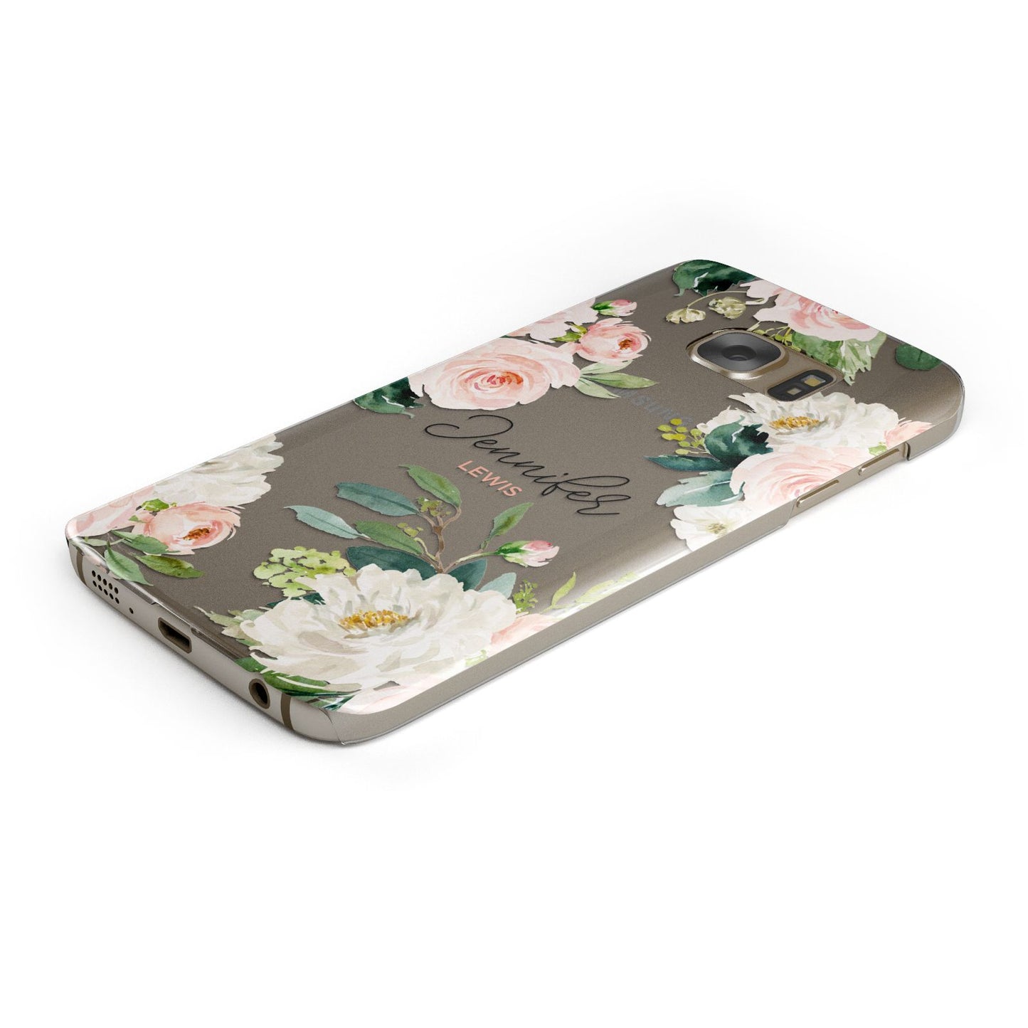 Bunches of Roses Personalised Names Samsung Galaxy Case Bottom Cutout