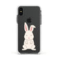 Bunny Apple iPhone Xs Impact Case White Edge on Black Phone