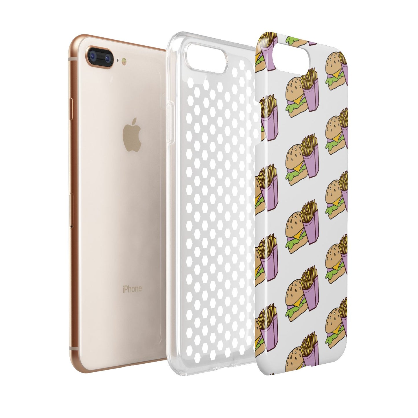 Burger Fries Fast Food Apple iPhone 7 8 Plus 3D Tough Case Expanded View