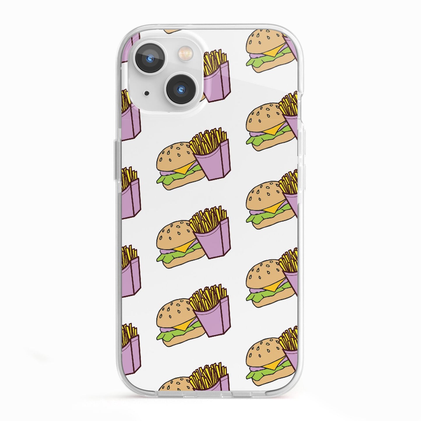 Burger Fries Fast Food iPhone 13 TPU Impact Case with White Edges