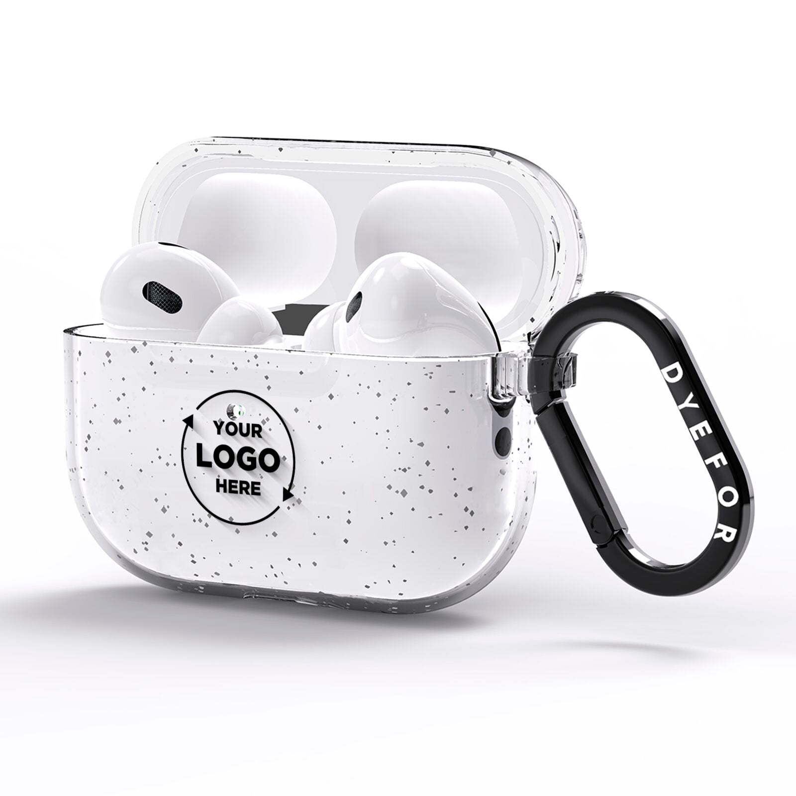 Business Logo Custom AirPods Pro Glitter Case Side Image