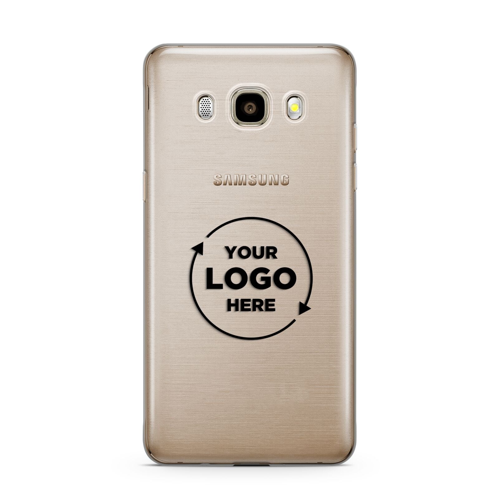 Business Logo Custom Samsung Galaxy J7 2016 Case on gold phone