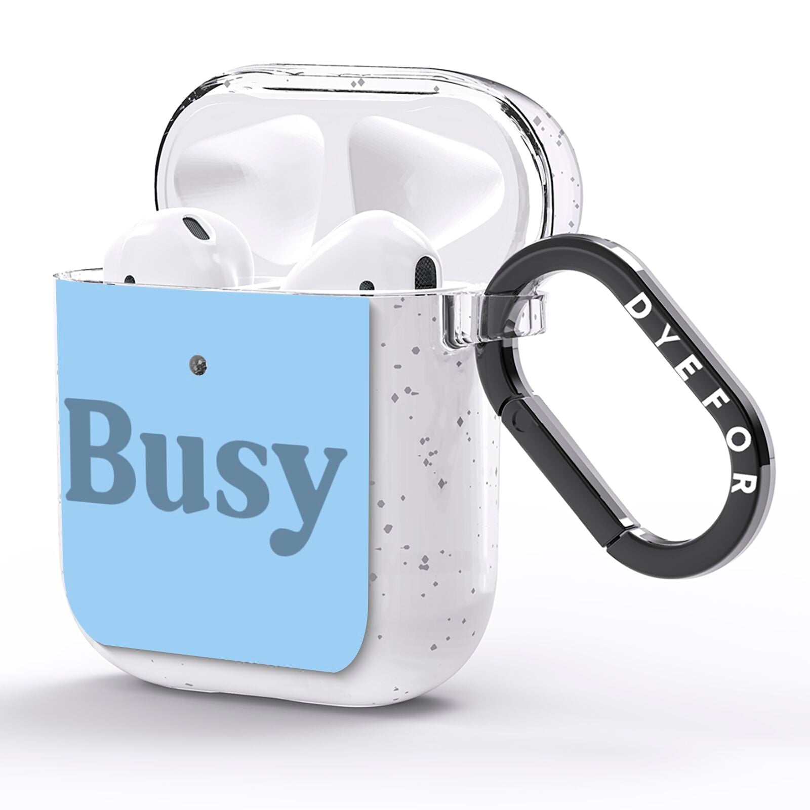 Busy Quote AirPods Glitter Case Side Image