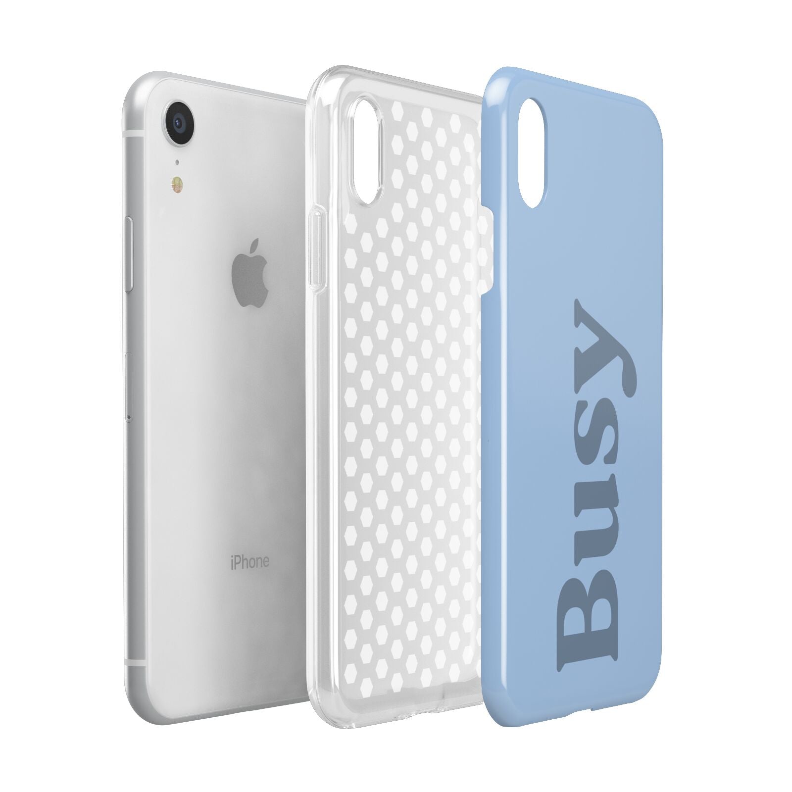 Busy Quote Apple iPhone XR White 3D Tough Case Expanded view