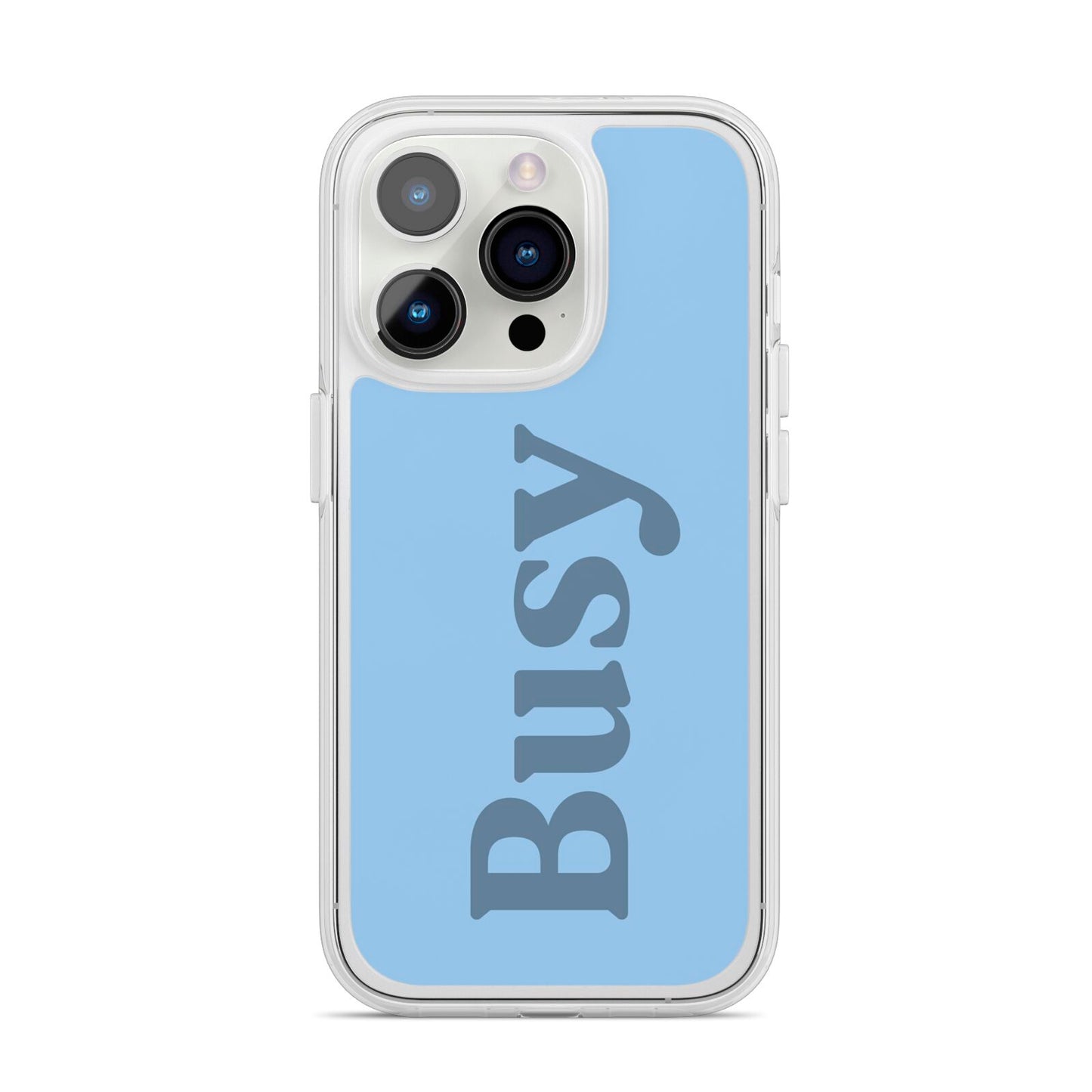 Busy Quote iPhone 14 Pro Clear Tough Case Silver