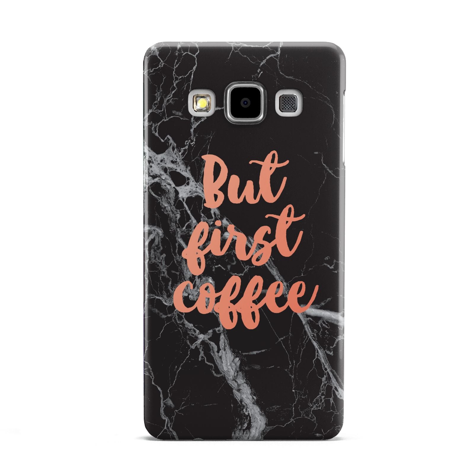 But First Coffee Black Marble Effect Samsung Galaxy A5 Case