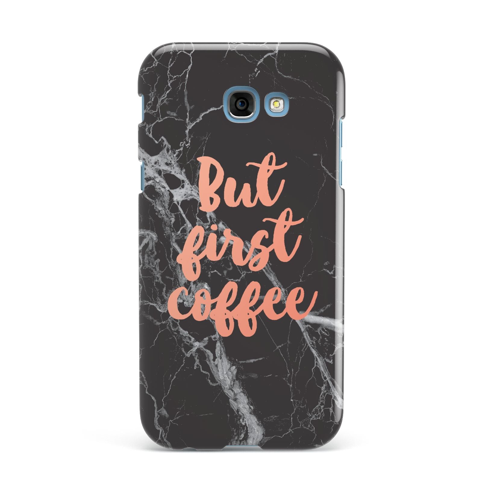 But First Coffee Black Marble Effect Samsung Galaxy A7 2017 Case