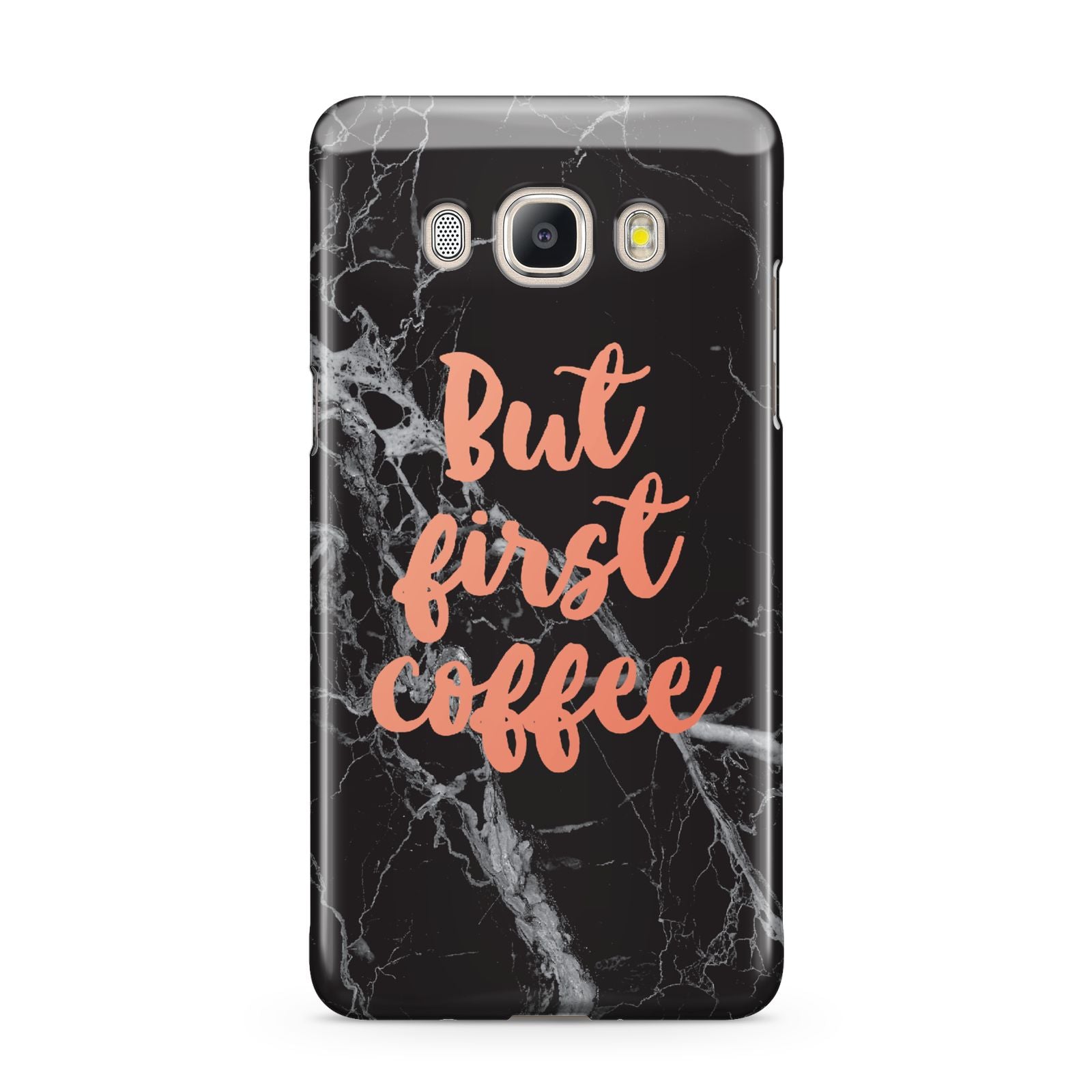 But First Coffee Black Marble Effect Samsung Galaxy J5 2016 Case