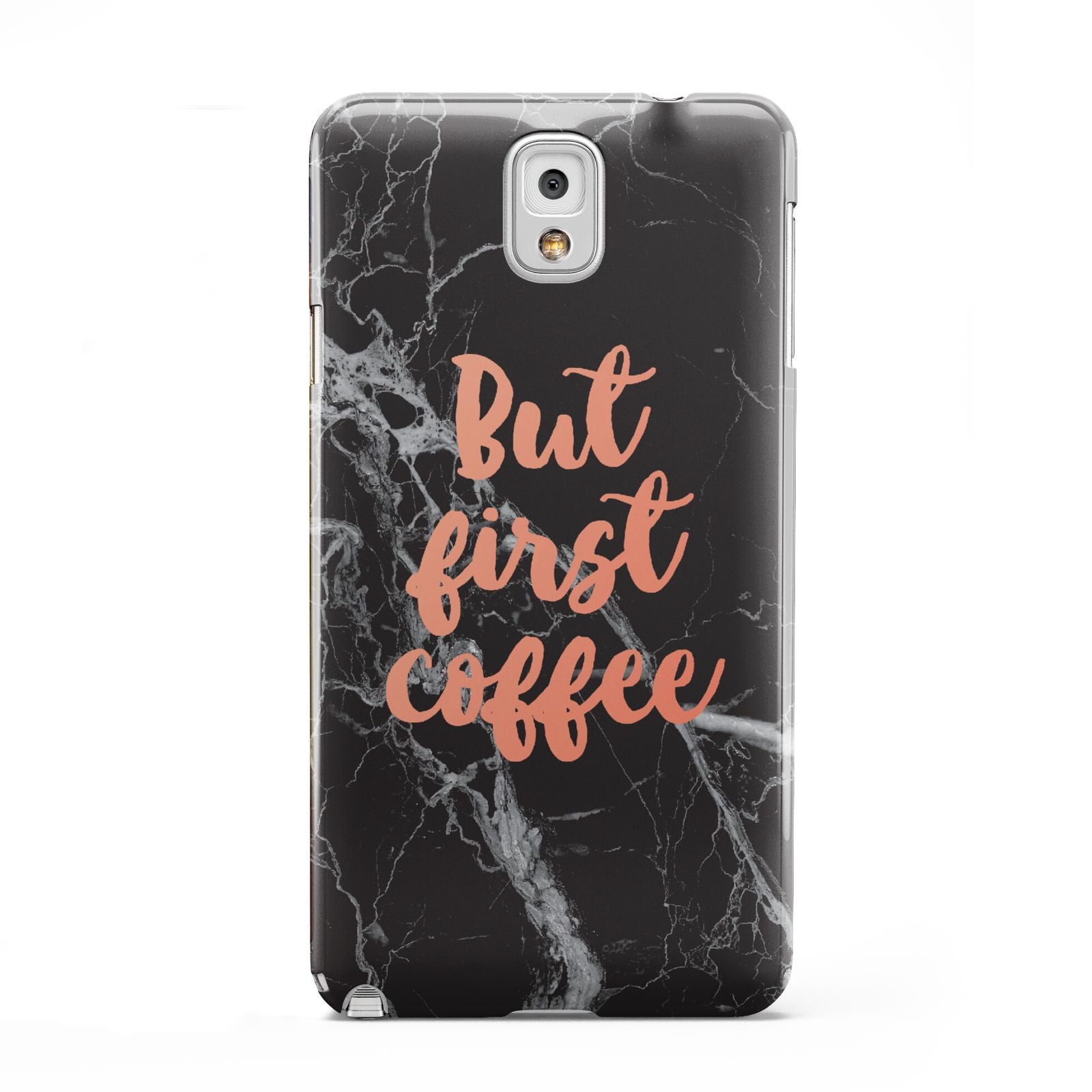 But First Coffee Black Marble Effect Samsung Galaxy Note 3 Case