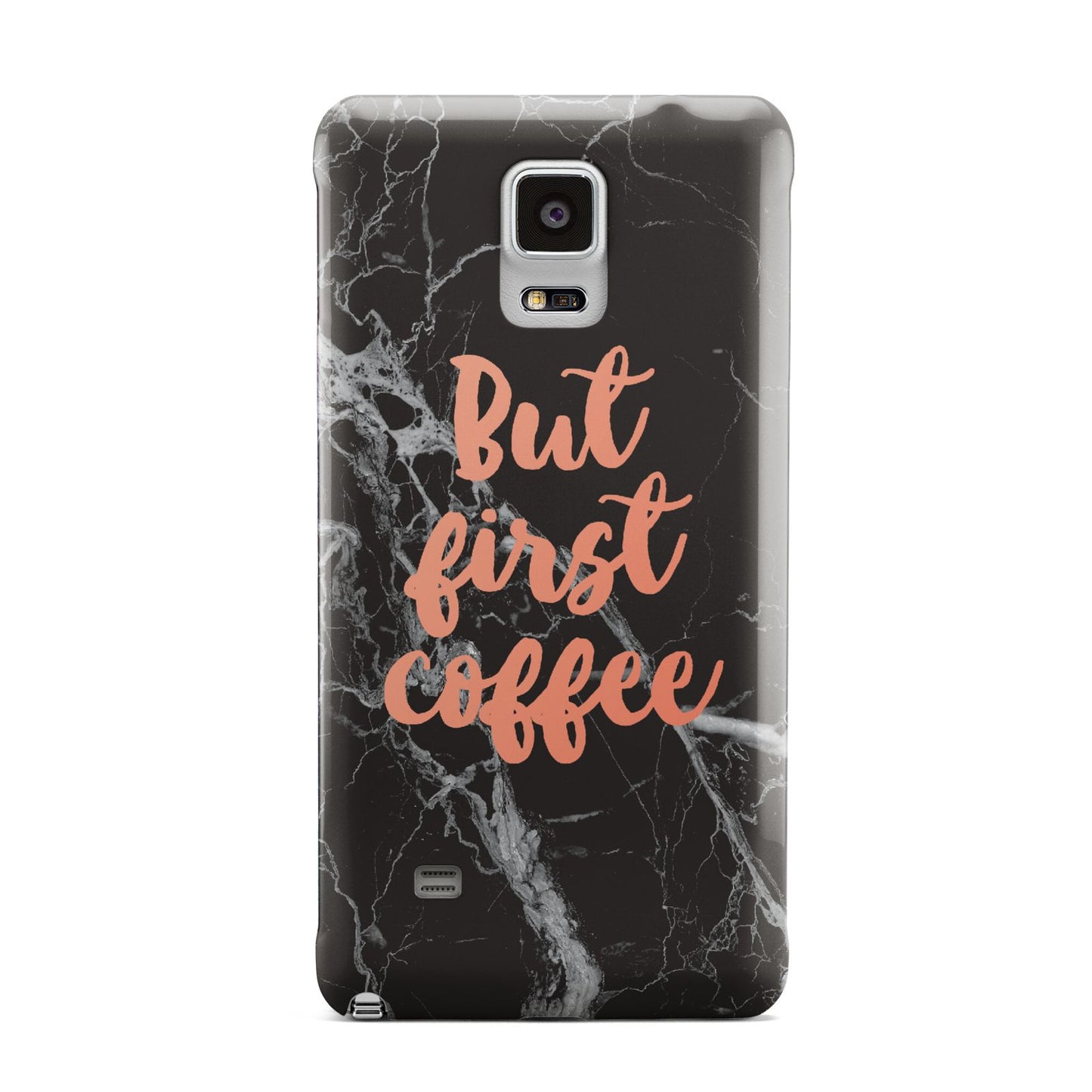 But First Coffee Black Marble Effect Samsung Galaxy Note 4 Case