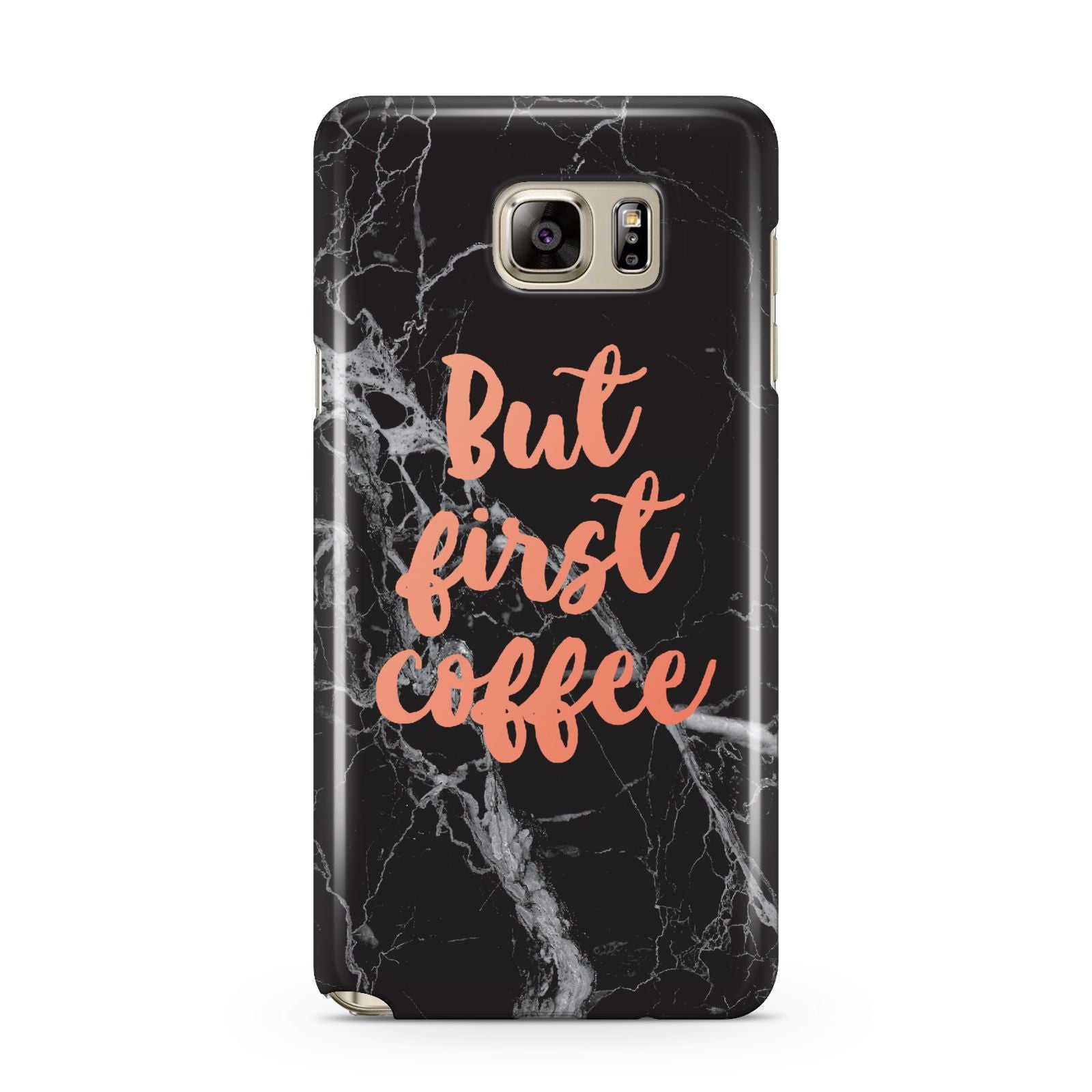 But First Coffee Black Marble Effect Samsung Galaxy Note 5 Case