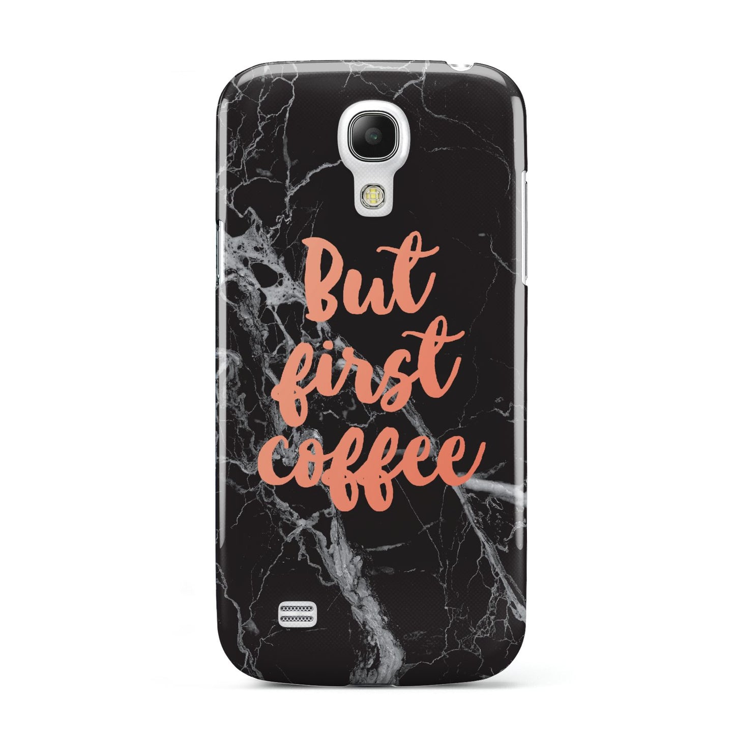 But First Coffee Black Marble Effect Samsung Galaxy S4 Mini Case