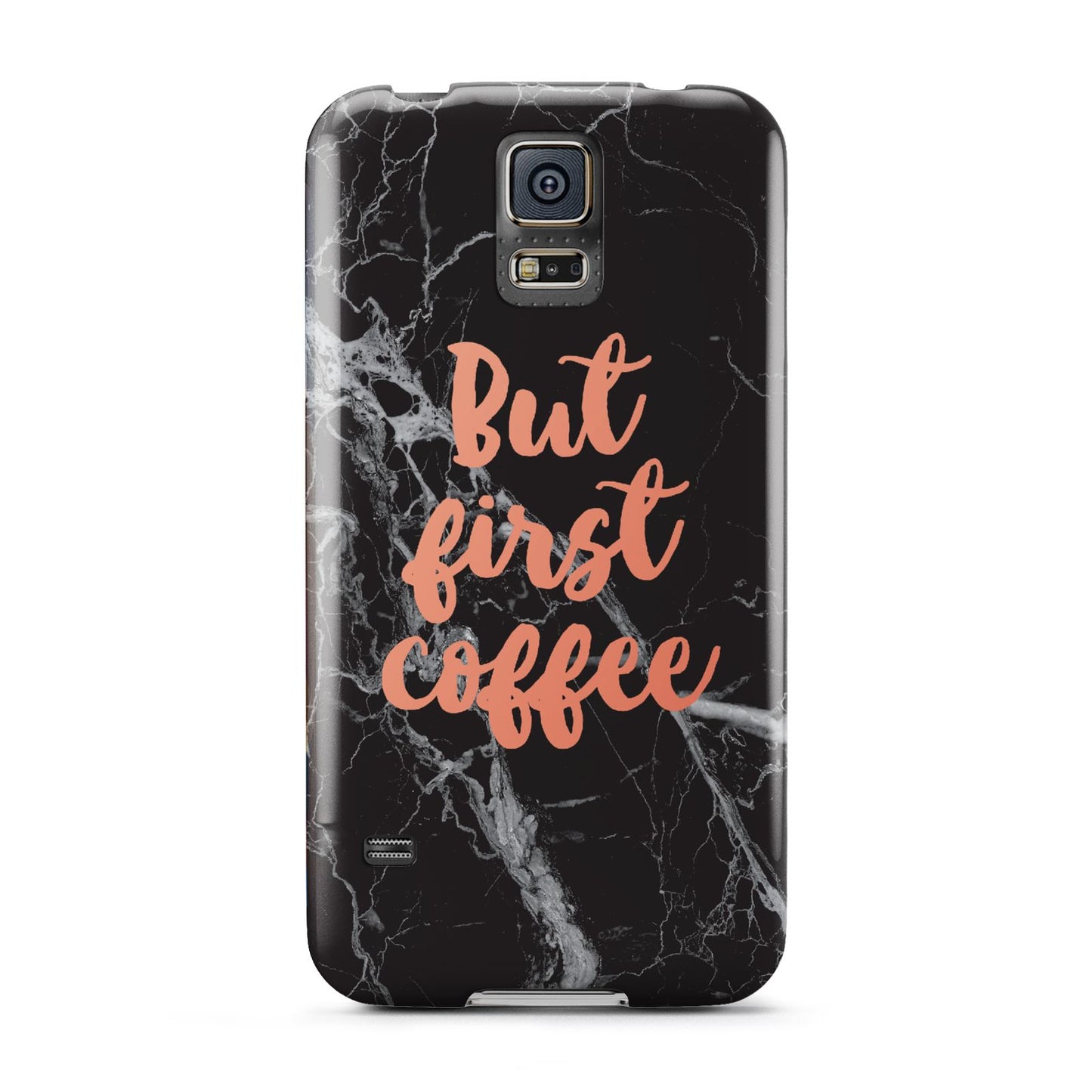 But First Coffee Black Marble Effect Samsung Galaxy S5 Case