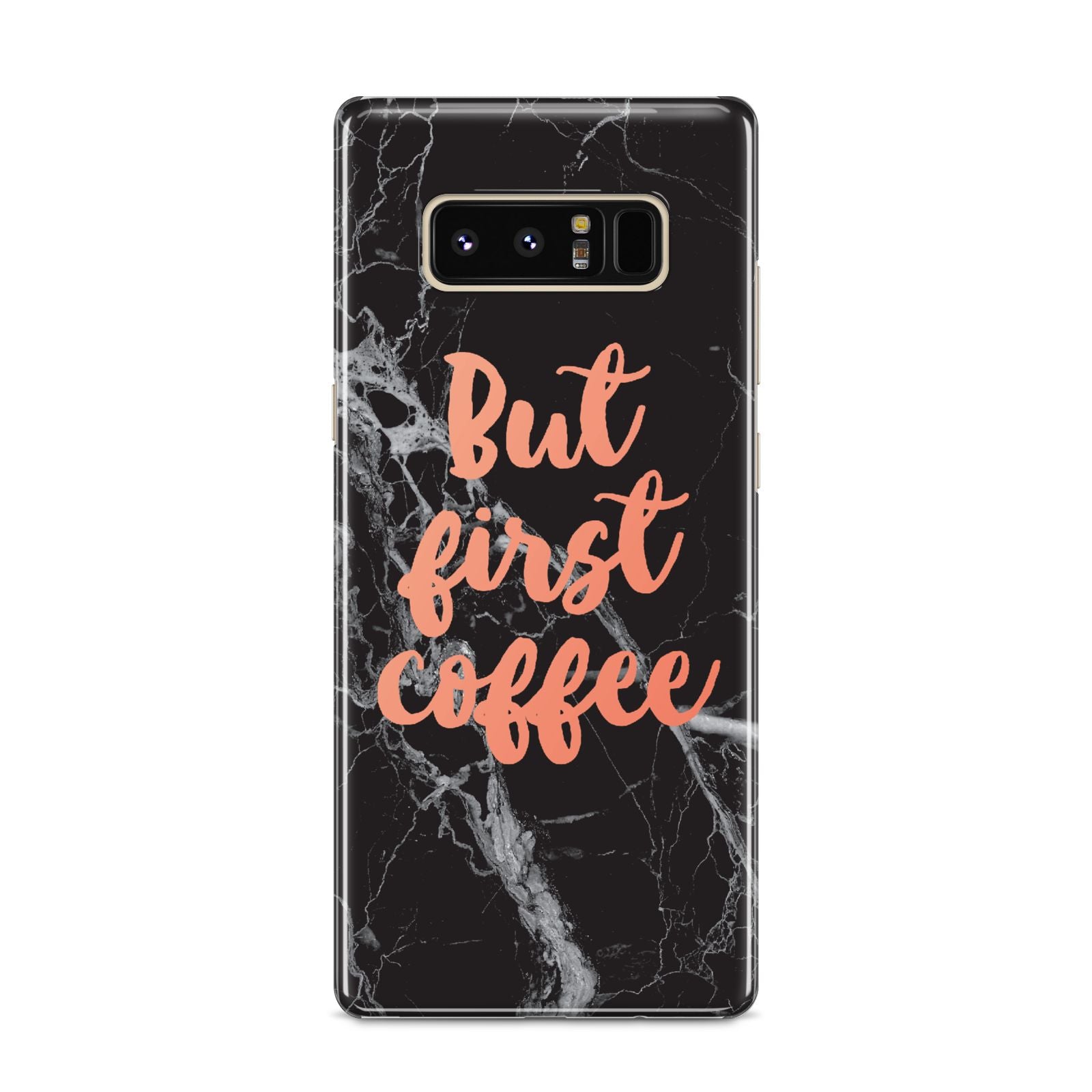 But First Coffee Black Marble Effect Samsung Galaxy S8 Case