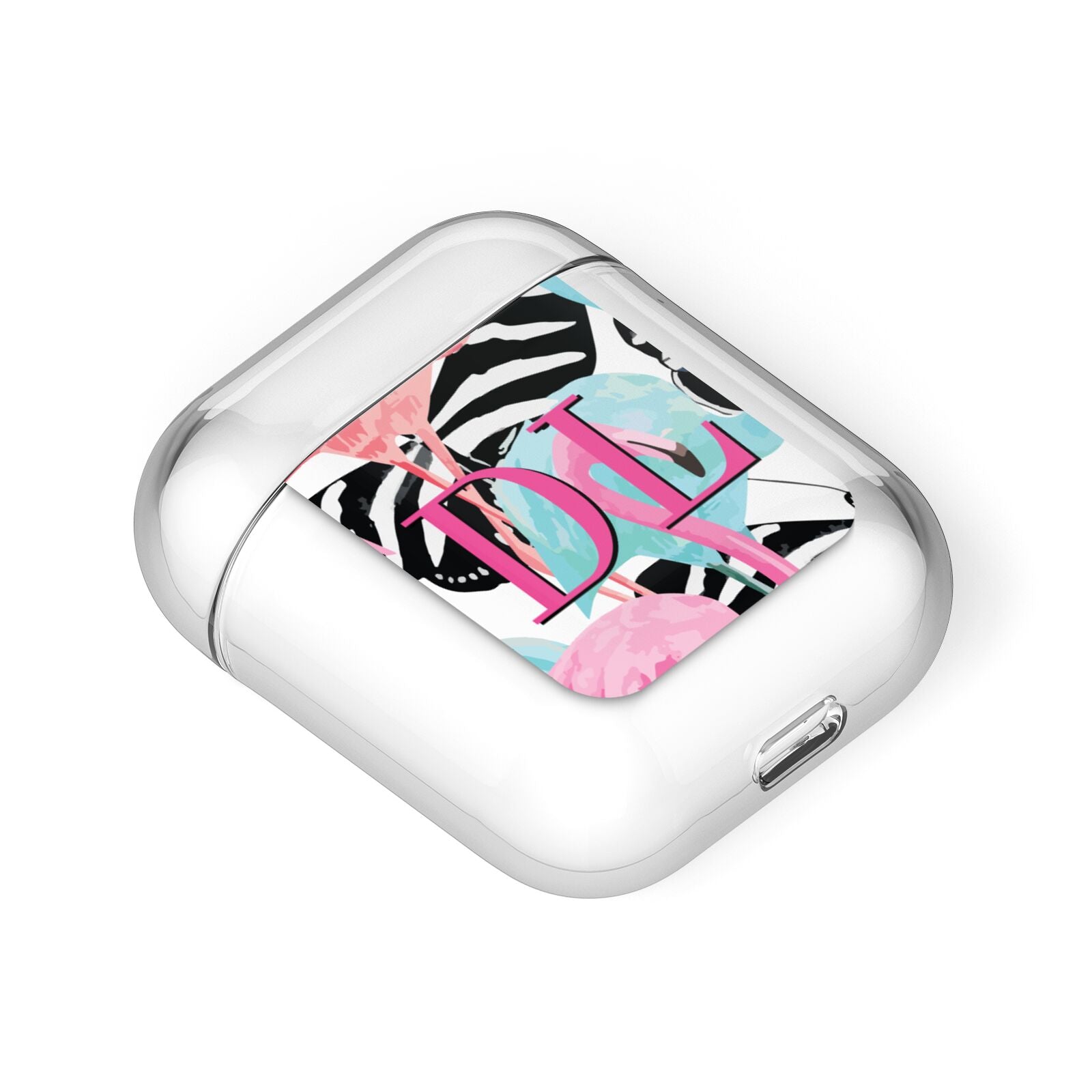 Butterflies Flamingos AirPods Case Laid Flat