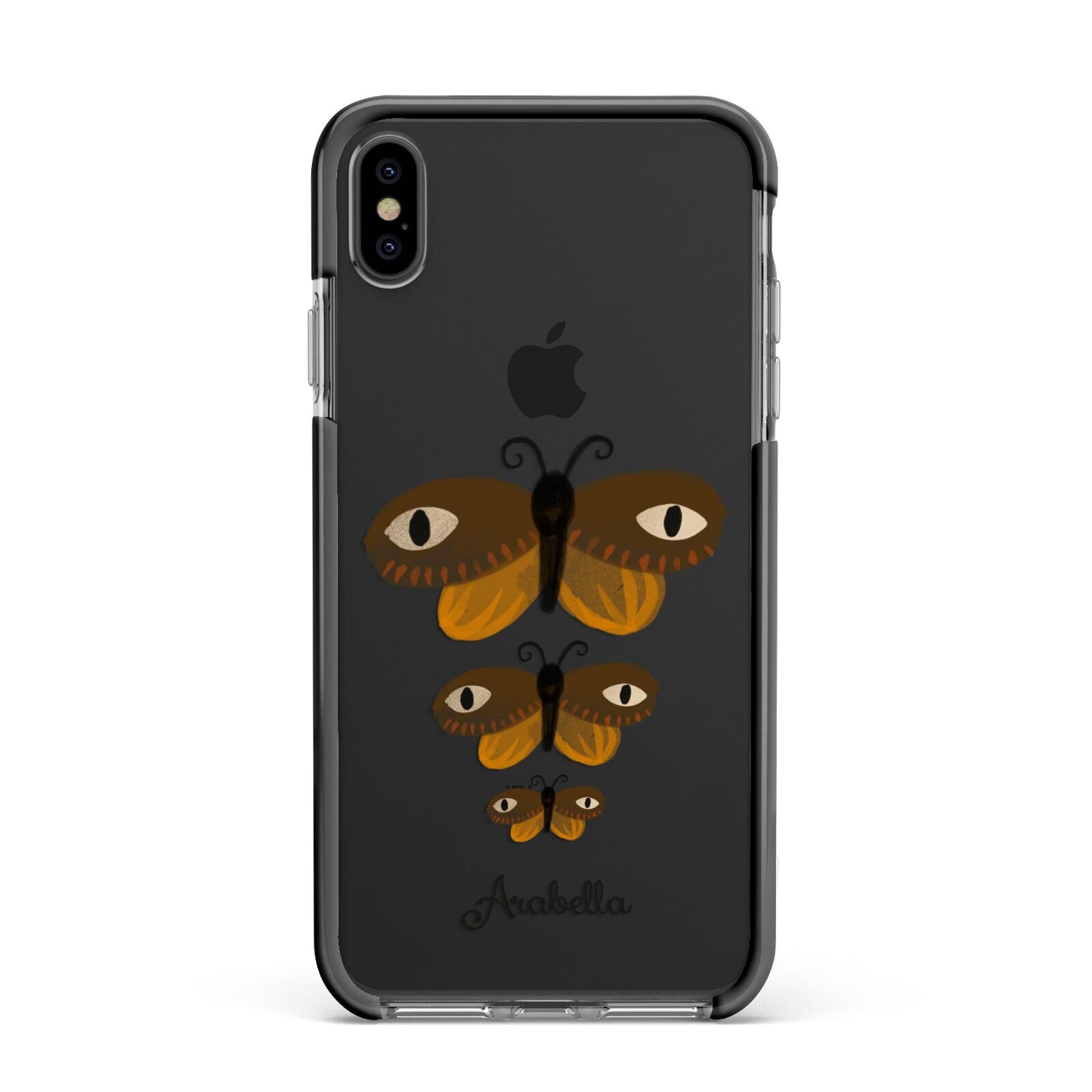 Butterfly Halloween Personalised Apple iPhone Xs Max Impact Case Black Edge on Black Phone