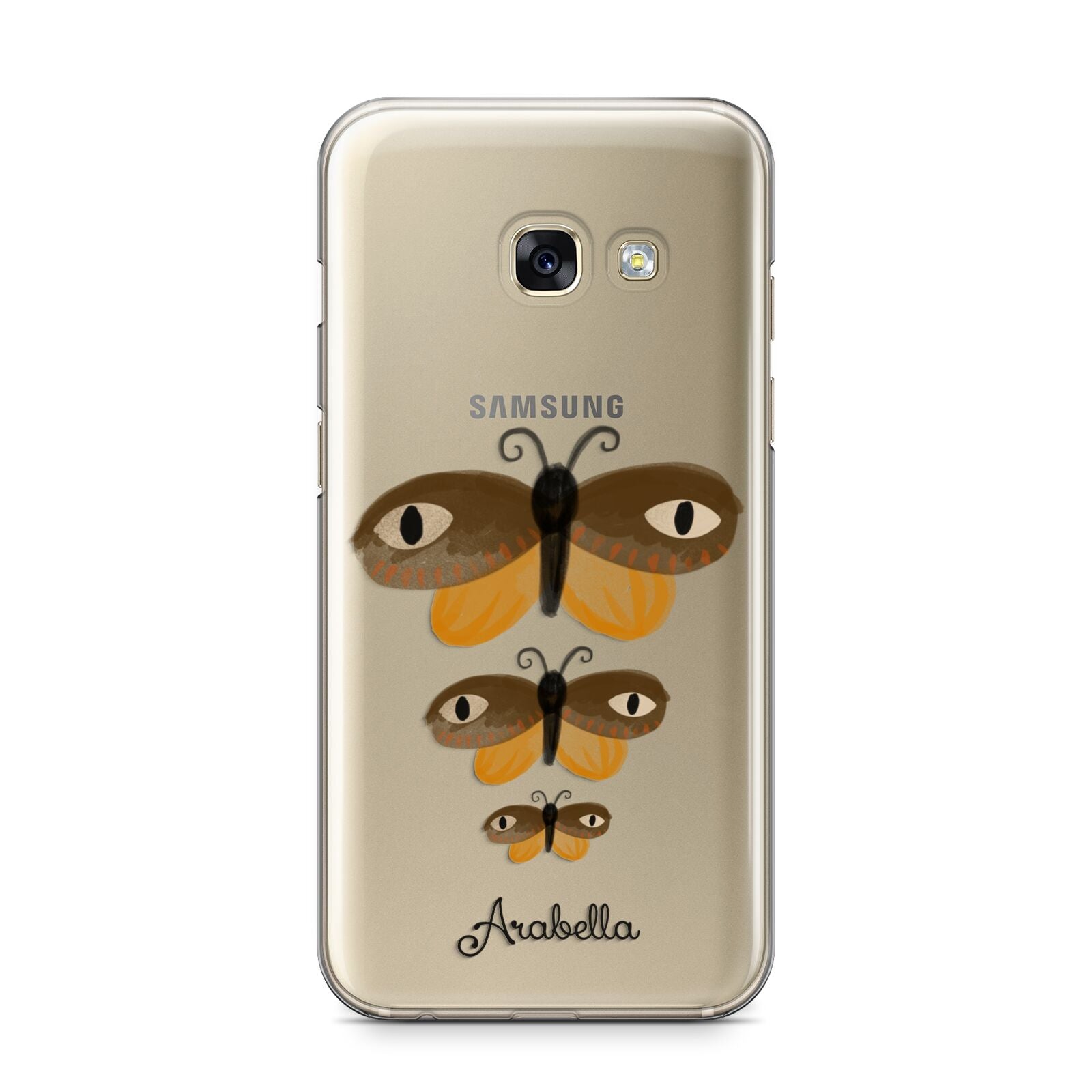 Butterfly Halloween Personalised Samsung Galaxy A3 2017 Case on gold phone