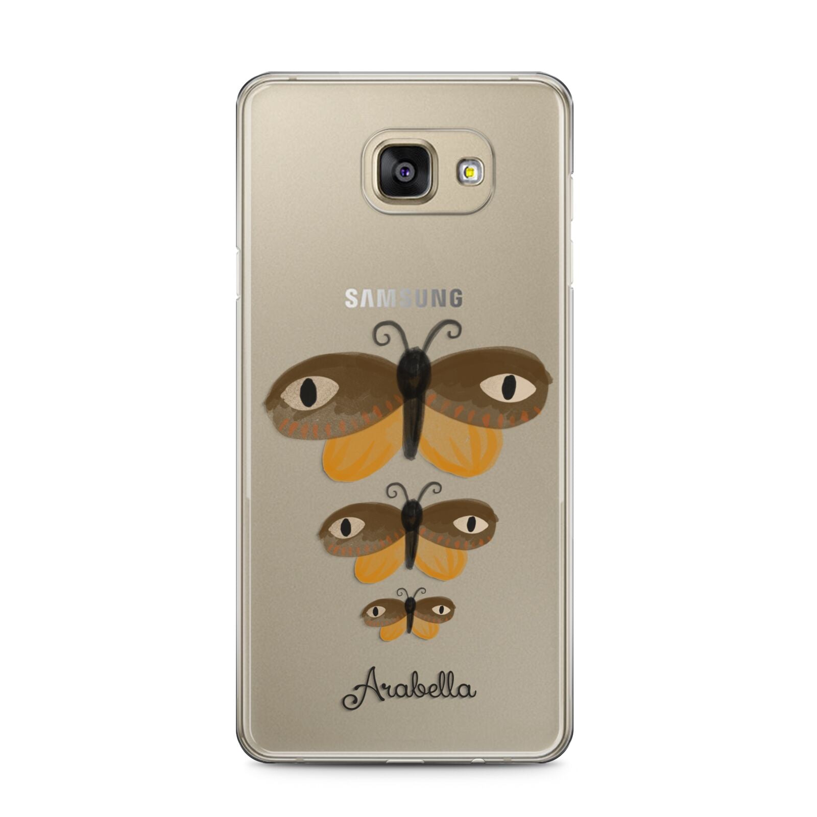 Butterfly Halloween Personalised Samsung Galaxy A5 2016 Case on gold phone