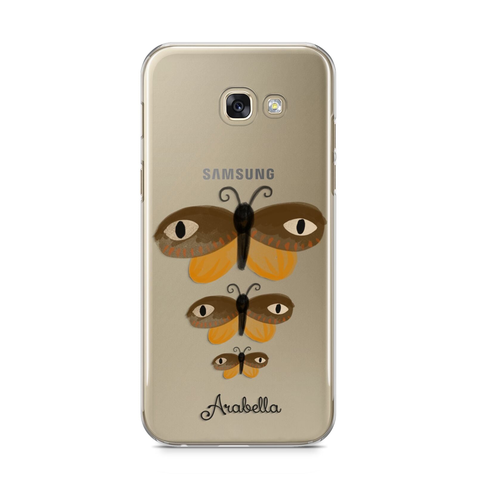 Butterfly Halloween Personalised Samsung Galaxy A5 2017 Case on gold phone