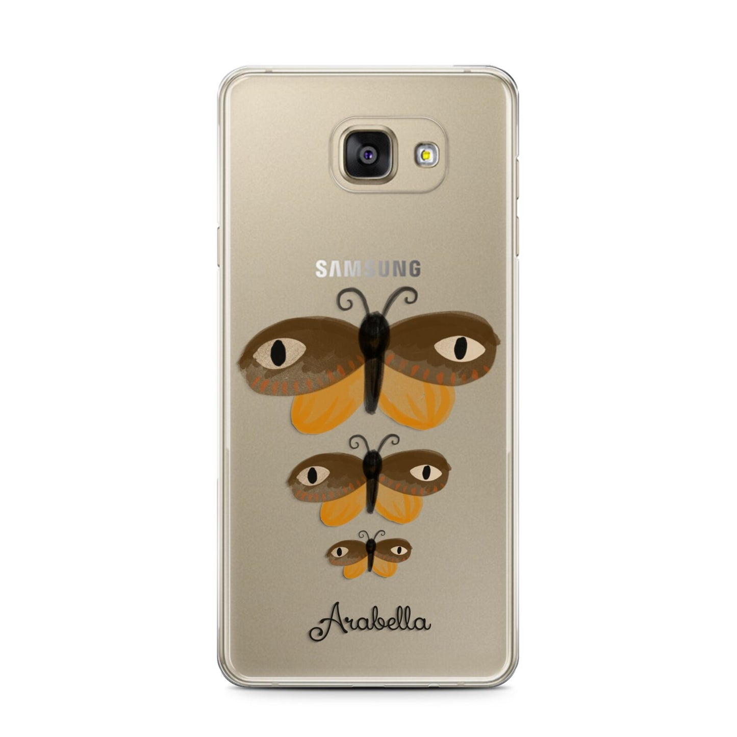 Butterfly Halloween Personalised Samsung Galaxy A7 2016 Case on gold phone