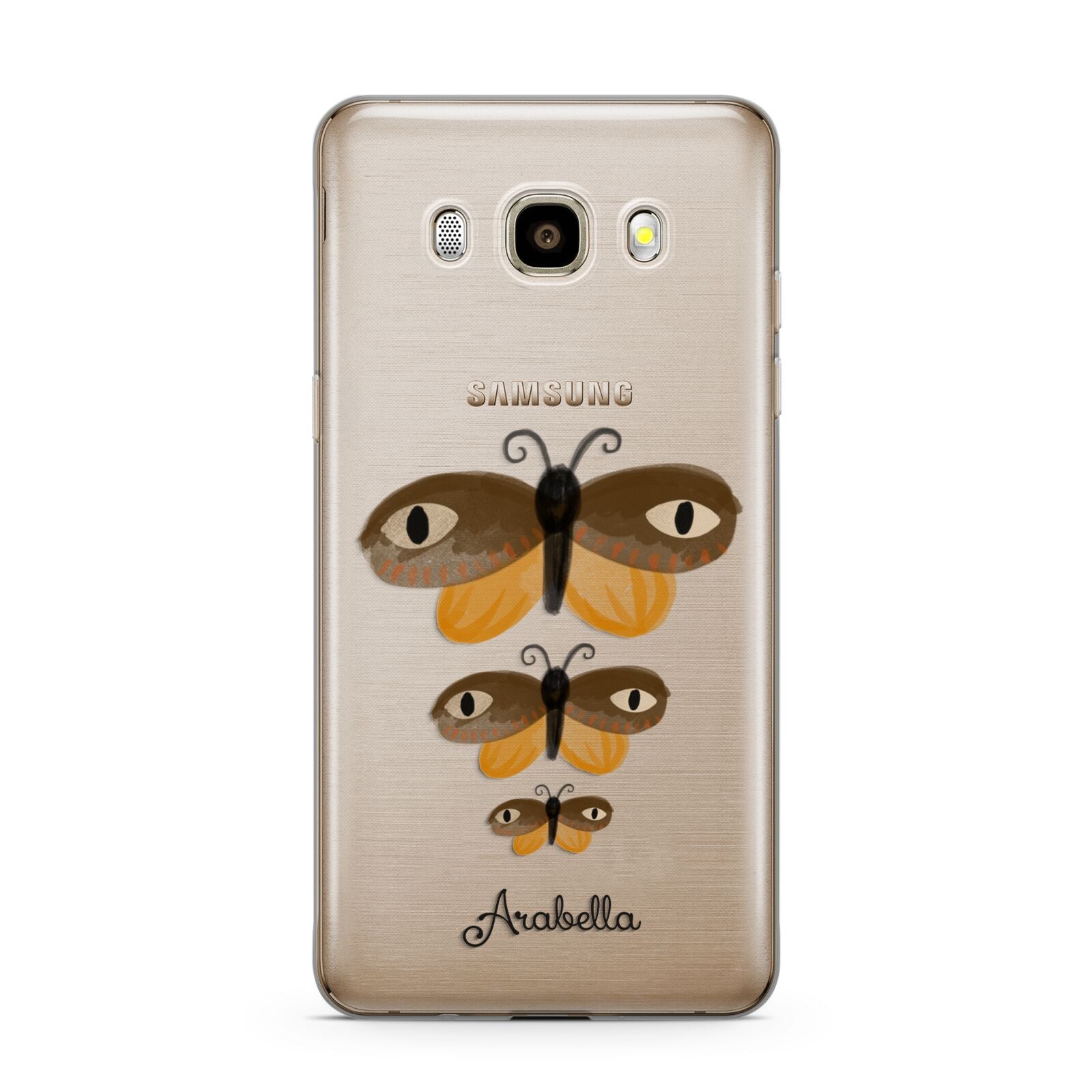 Butterfly Halloween Personalised Samsung Galaxy J7 2016 Case on gold phone