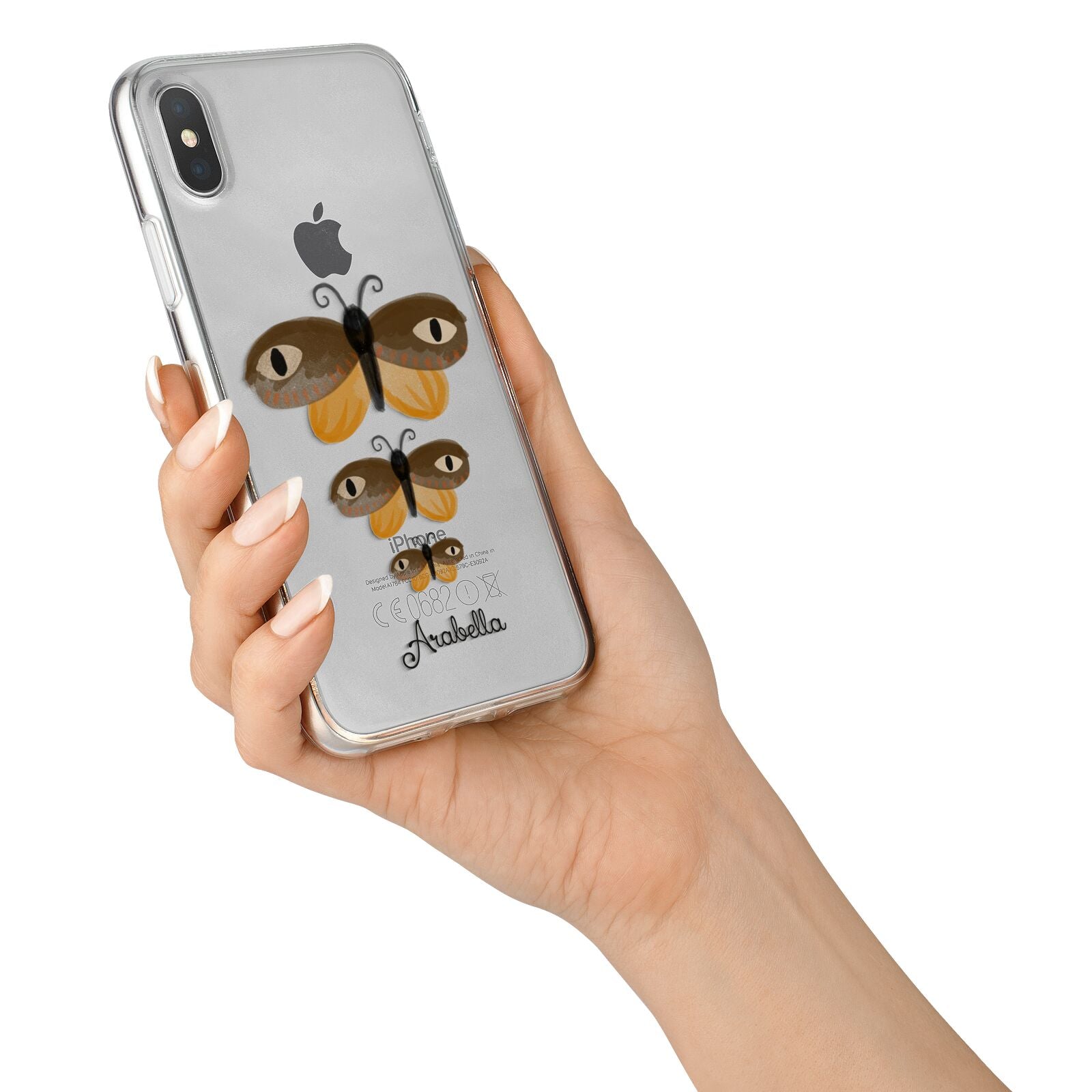 Butterfly Halloween Personalised iPhone X Bumper Case on Silver iPhone Alternative Image 2