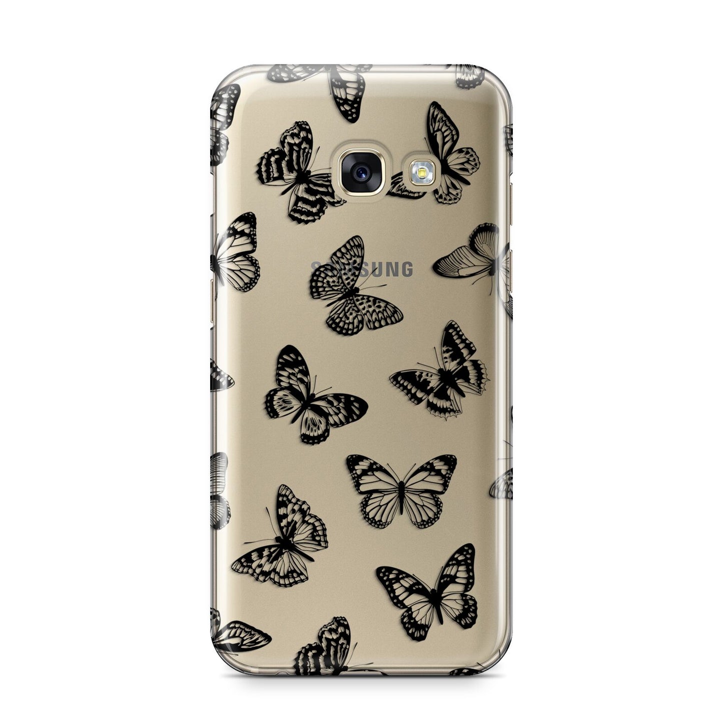 Butterfly Samsung Galaxy A3 2017 Case on gold phone