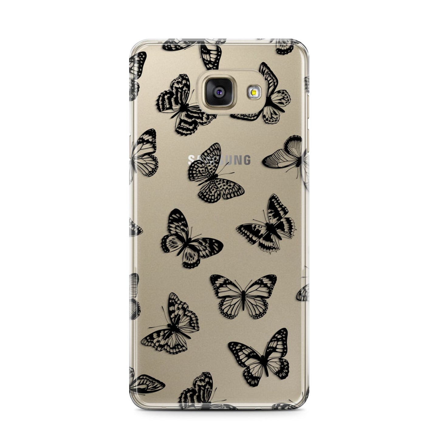 Butterfly Samsung Galaxy A7 2016 Case on gold phone