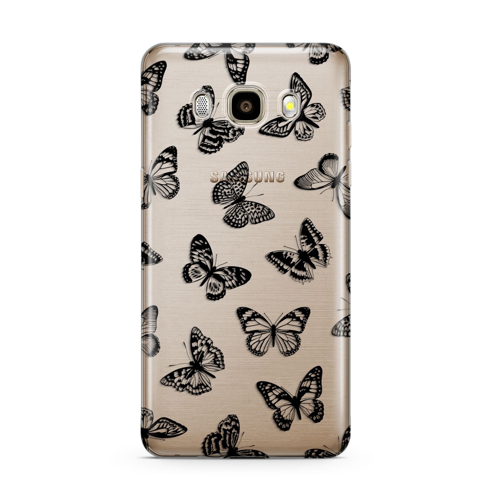 Butterfly Samsung Galaxy J7 2016 Case on gold phone