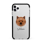 Cairn Terrier Personalised Apple iPhone 11 Pro Max in Silver with Black Impact Case